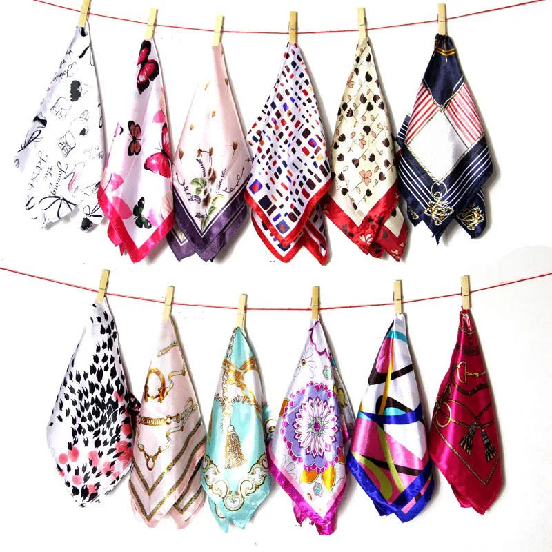 Новый элегантный шелковый шарф в стиле ретро женский весенний