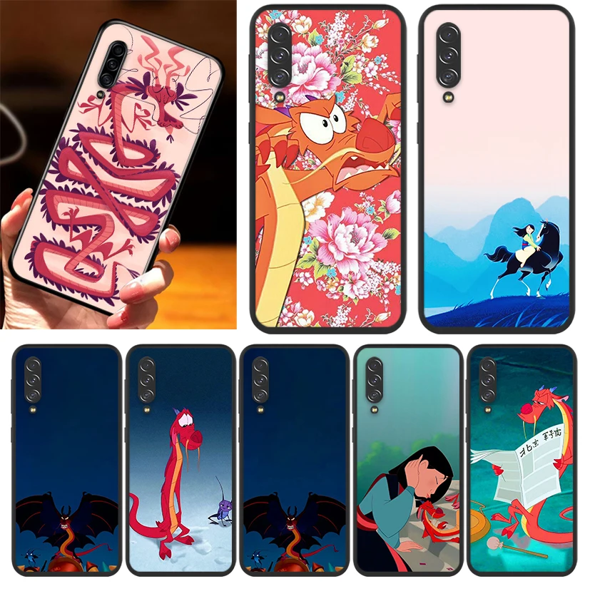 

For Samsung Galaxy A90 A80 A70 S A60 A50S A30 S A40 S A2 A20E A20 S A10S A10 E Phone Case Anime cartoon Mulan Black Soft