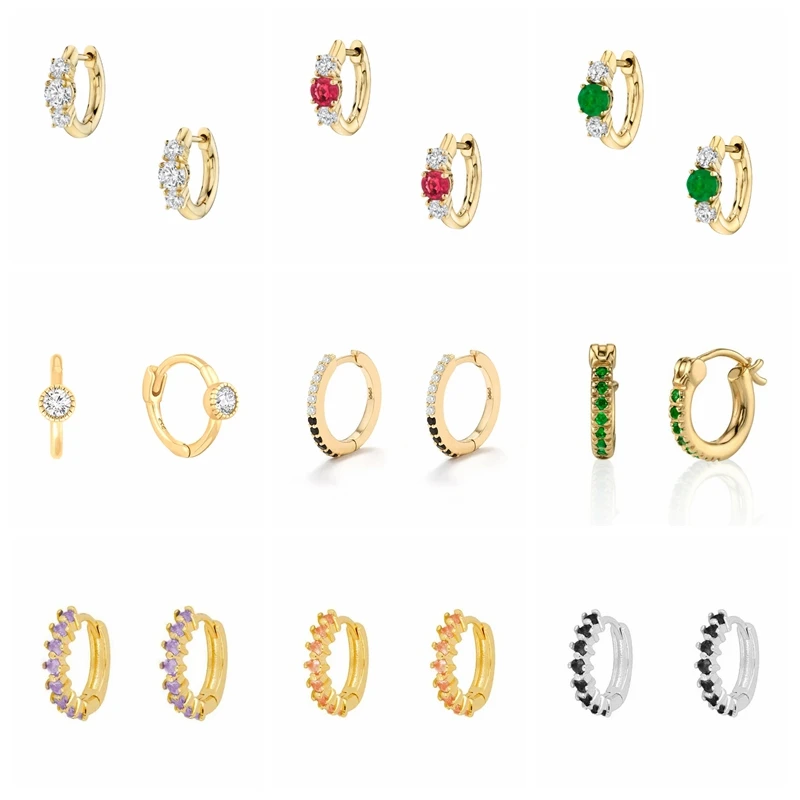 

ROXI Romantic Colorful Zircon Crystals Gemstones Round Hoop Earrings for Women Wedding Earrings 925 Sterling Silver Jewelry