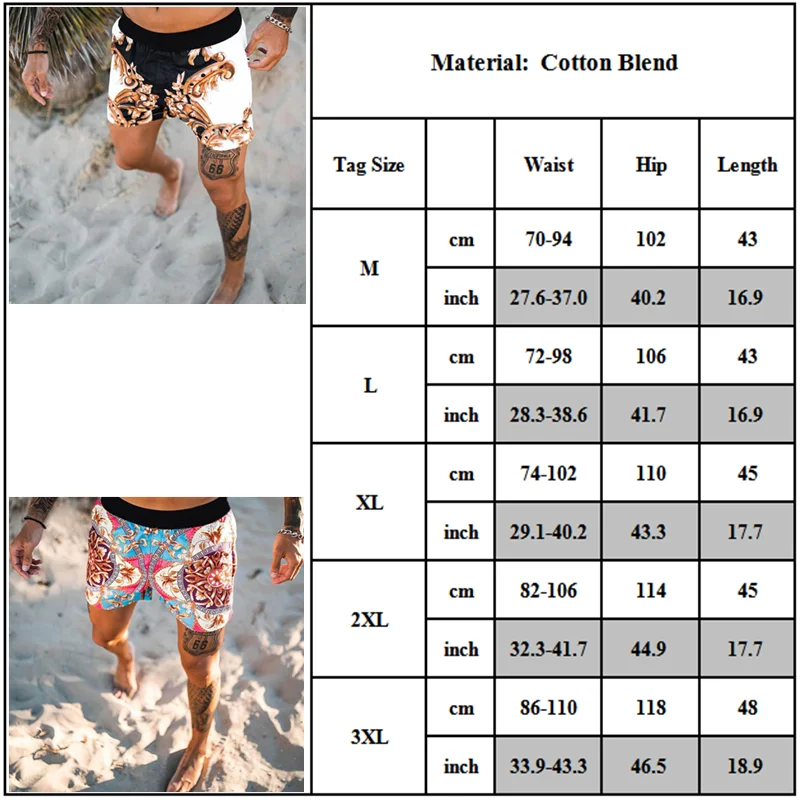 

2021 New Men's Beach Shorts Trunks Cofortable Swimwear Men Casual Quick-Drying Breathe Print Cotton Suit Summer Shorts Male