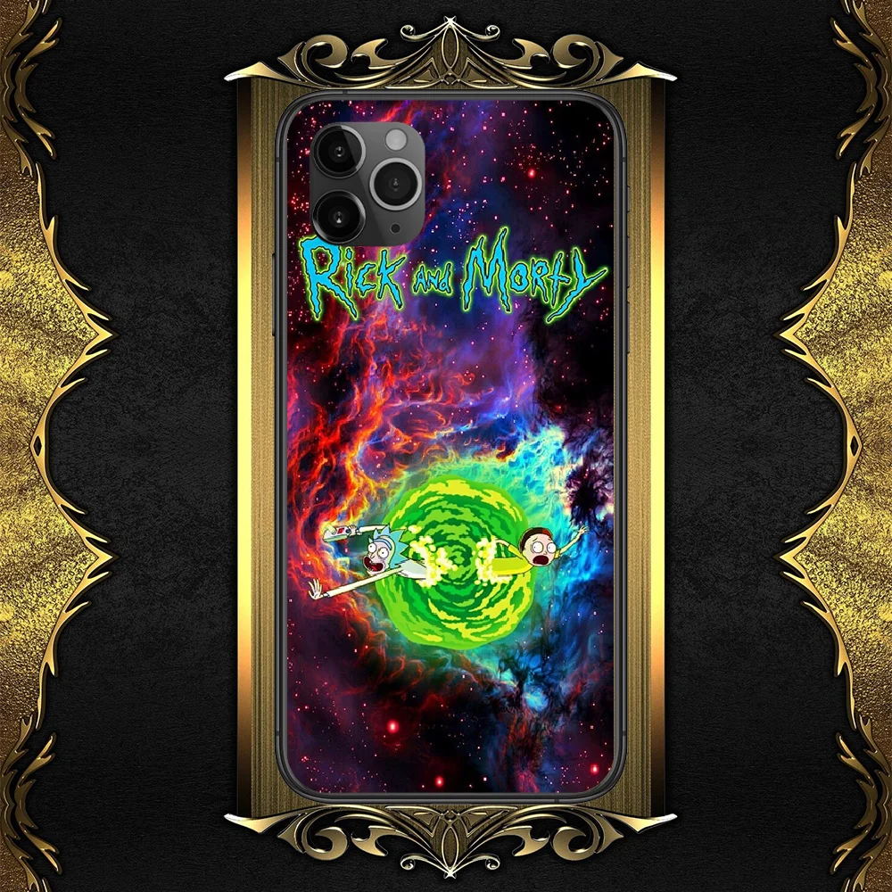

Cartoon Rick-compatible-Morty Phone Case Cover Hull For iphone 5 5s se 2 6 6s 7 8 12 mini plus X XS XR 11 PRO MAX black painting