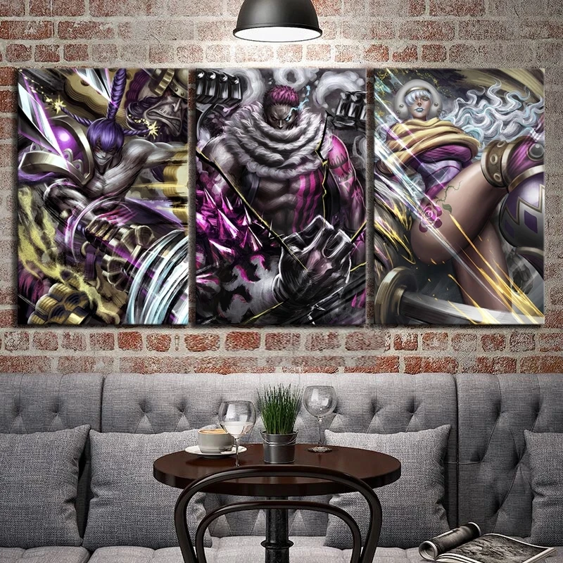 

3 Piece Canvas Wall Art Anime Poster Foto Een Stuk Grote Mom Pirates Charlotte Katakuri Painting HD Print Pictures Home Decor