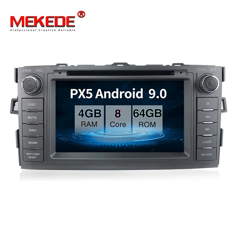 Автомобильный мультимедийный плеер PX5 android 9 0 4 Гб + 64 ГБ навигация GPS DVD для toyota auris