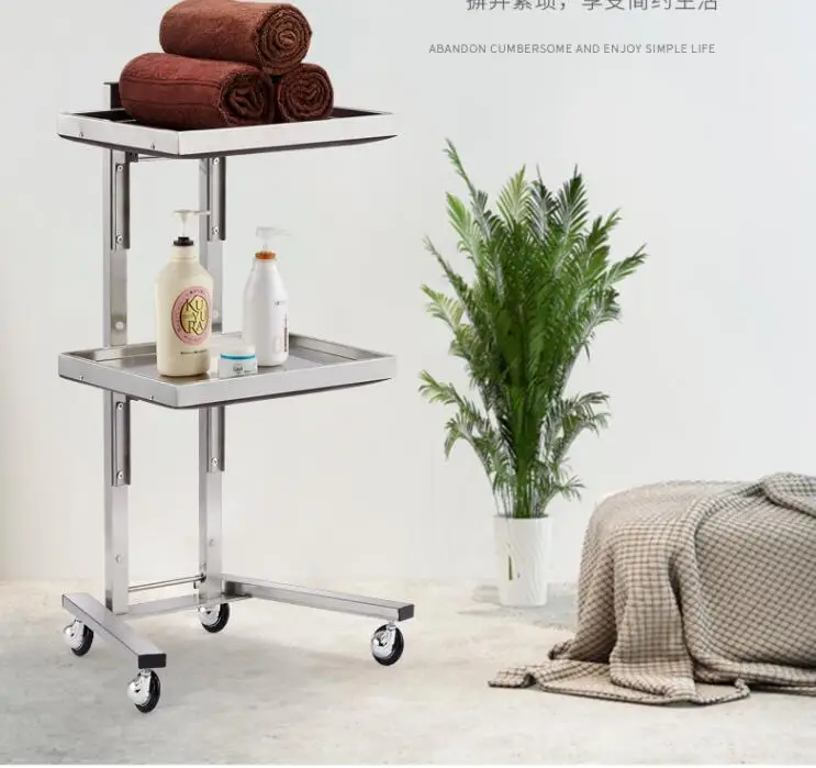 Новая тележка для салона красоты из нержавеющей стали для стрижки волос и складывания тележка для инструмента Парикмахерская, предназначенная для горячего окрашивания