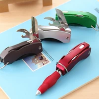 multi purpose knife 2 in1 ballpoint pen bottle opener tool pen knife hand folding pens office school supplies led light stationa