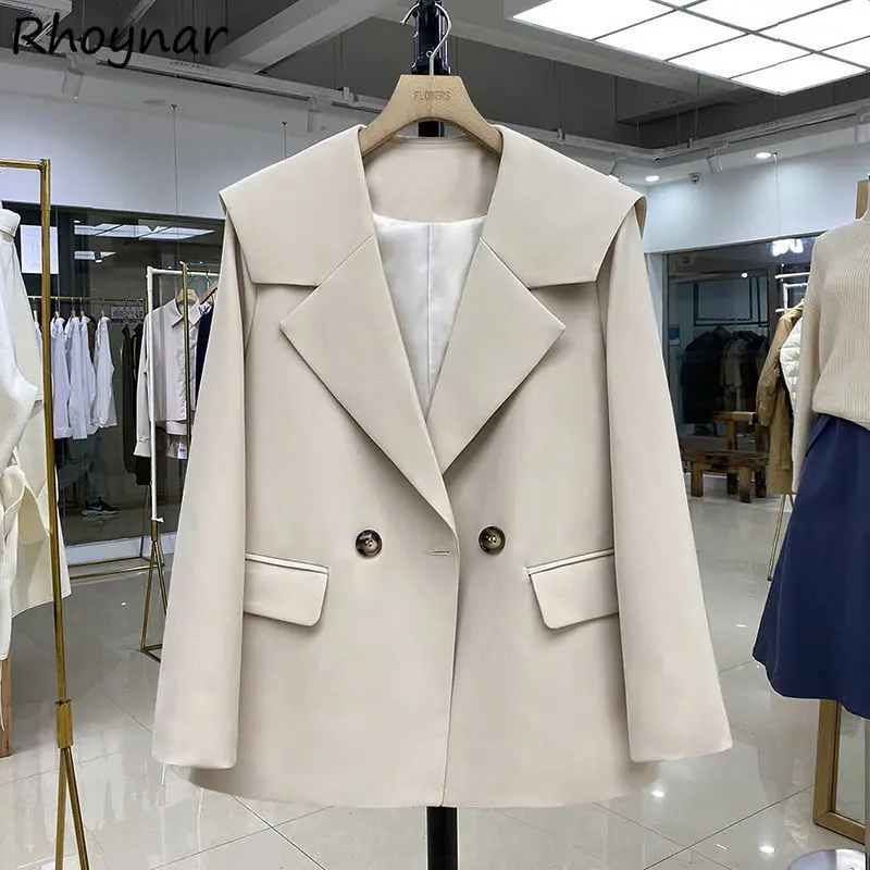 Blazers Womens Spring Design Lovely Vintage Solid New Chic Simple Ulzzang Daily Leisure All-match Lady Fashion Soft Tender Loose
