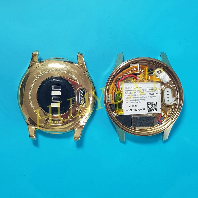 Оригинальная задняя крышка 24K GOLD PVD с батареей для Garmin vivomove LUXE multisport GPS запчасти