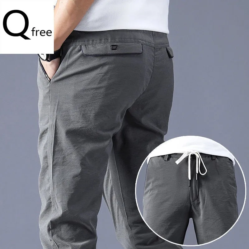 Штаны READY STOCK мужские для руководителя, деловые брюки, эластичные мужские повседневные свободные тонкие Стрейчевые брюки для мужчин среднего и старшего возраста с кондиционированием воздуха