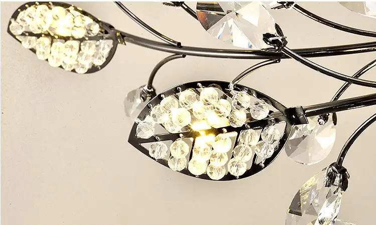 Art deco Led crystal ceiling light for Dining room Surface lighting gold Crystal fixtures leaf lamp G4 led luminaria | Лампы и