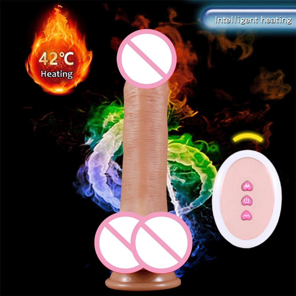 Беспроводной дистанционный фаллоимитатор 220 мм вибратор с подогревом