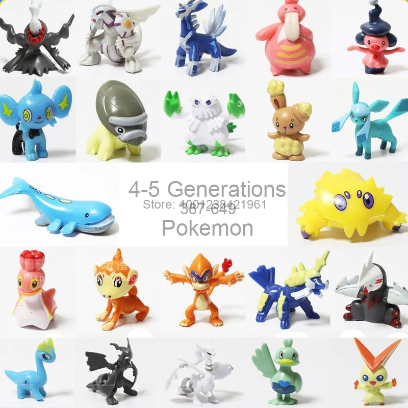 

Pokemon Doll Collectibles 4 5 Generations Reshiram Zekrom Model Samurott Victini Chimchar Action Figure Children Toy Gifts