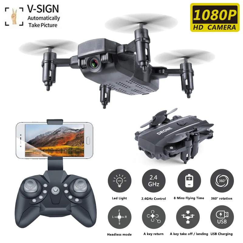 

M9 Four-axis Mini Folding UAV Fixed Height Gesture Camera Wifi HD Aerial Remote Control Aircraft Drones with Camera Hd 4k Drone