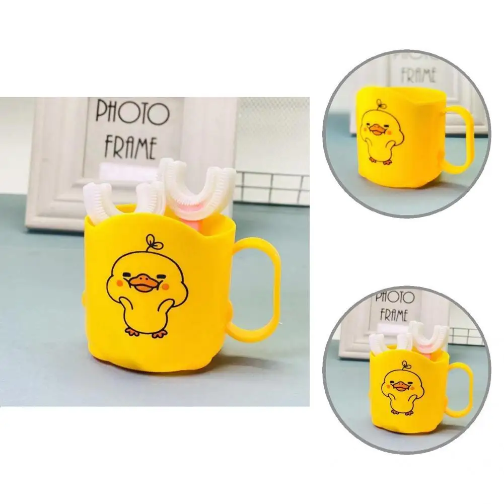 

PP Lovely Simple Novelty Toothbrush Holder Nice-looking Toothbrush Cup with Handle Bathroom Accessories