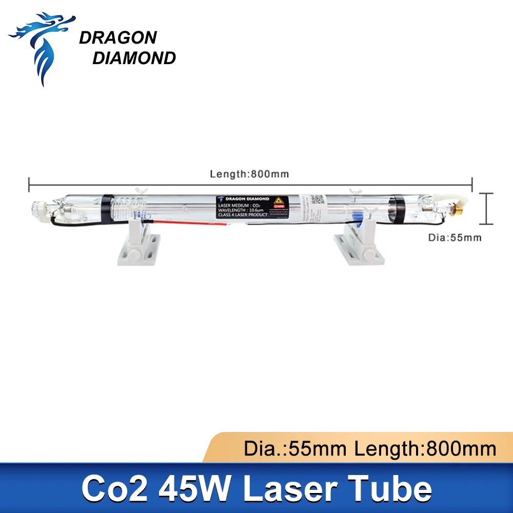 High Laser Power 45W Co2 Laser Tube Glass Pipe Length 800mm Diameter 50mm For CO2 Laser Engraving Cutting Machine enlarge