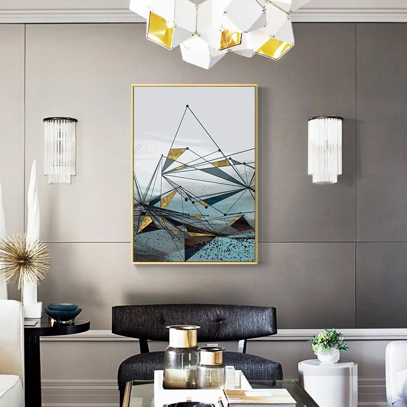 Современный абстрактный геометрический постер линий декоративная живопись
