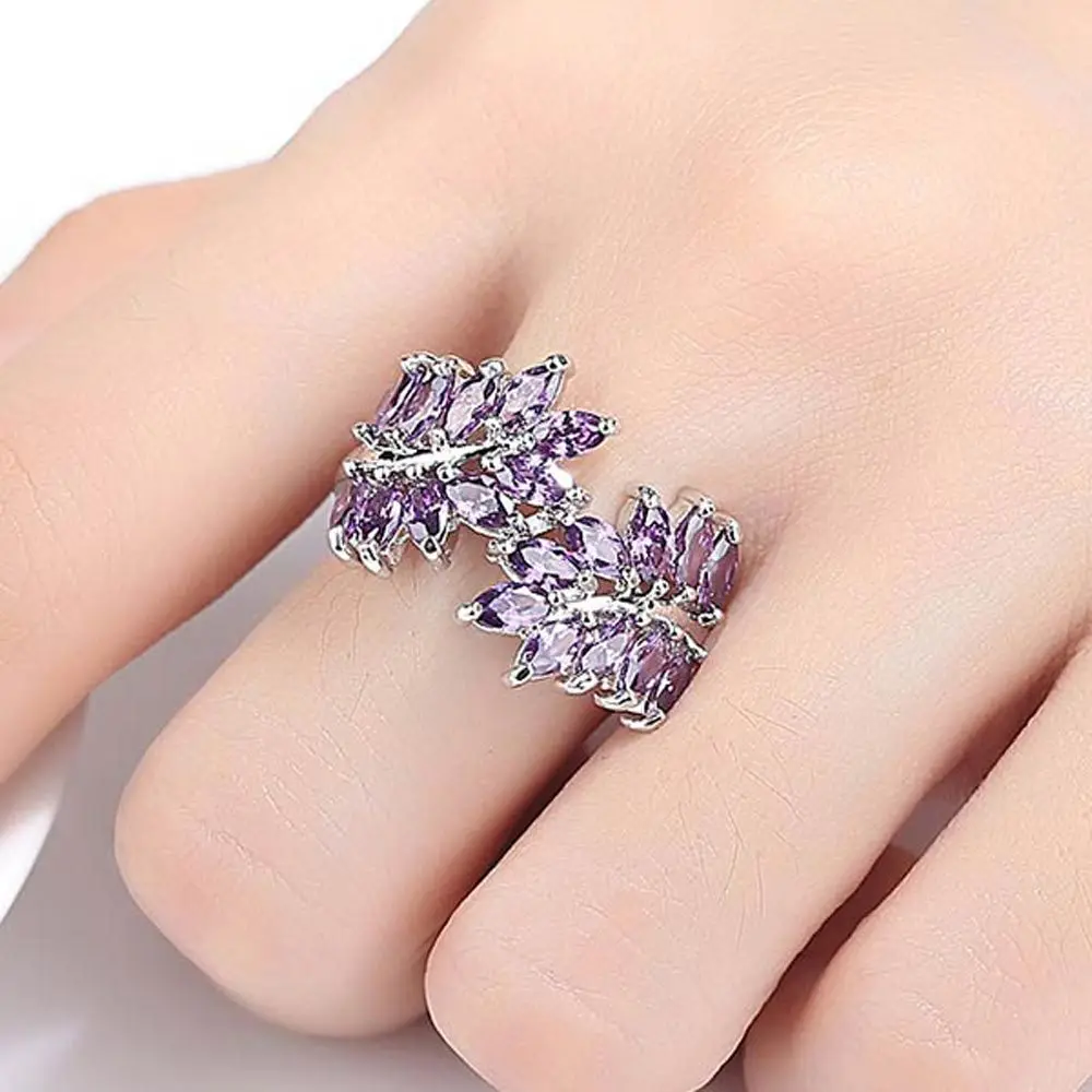 

UXN415 Set with zircon lady ring opening adjustable ring