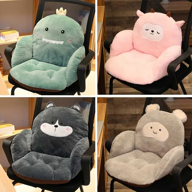 

Cartoon Animal Plush Office Chair Cushion Pink Non-slip Lumbar Support Chair Cushions Soft Comfortable Chair Pillows Student