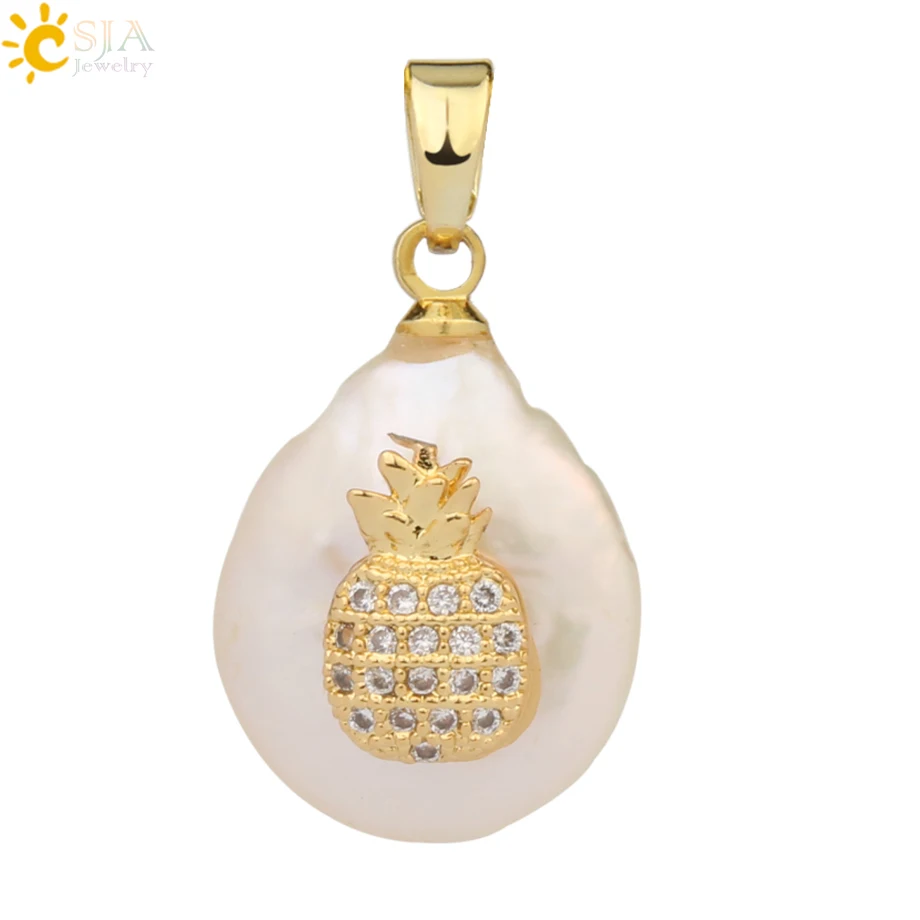 Pendant-N Csja кулон из пресноводного жемчуга, крошечное ожерелье из бисера, сердце из фианита подвески в форме цветов для детей, милое колье для девочек, модные украшения, G213 - Окраска металла: Pendant-N