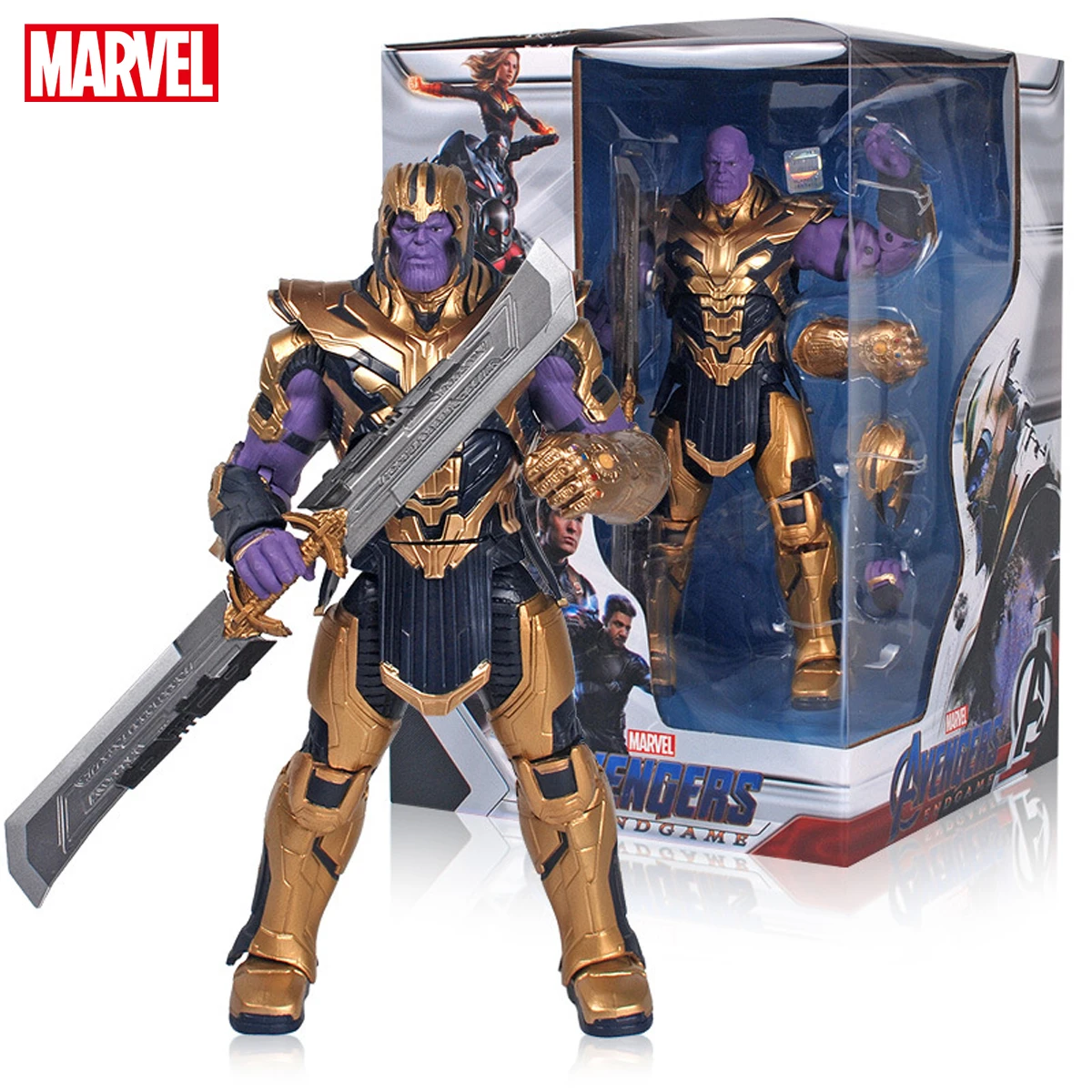 

Подлинные Мстители 4 Marvel 8 дюймов подвижные танос экшн-Фигурки игрушки с шлемом Броня бесконечные Перчатки кукла для детей подарок на день р...