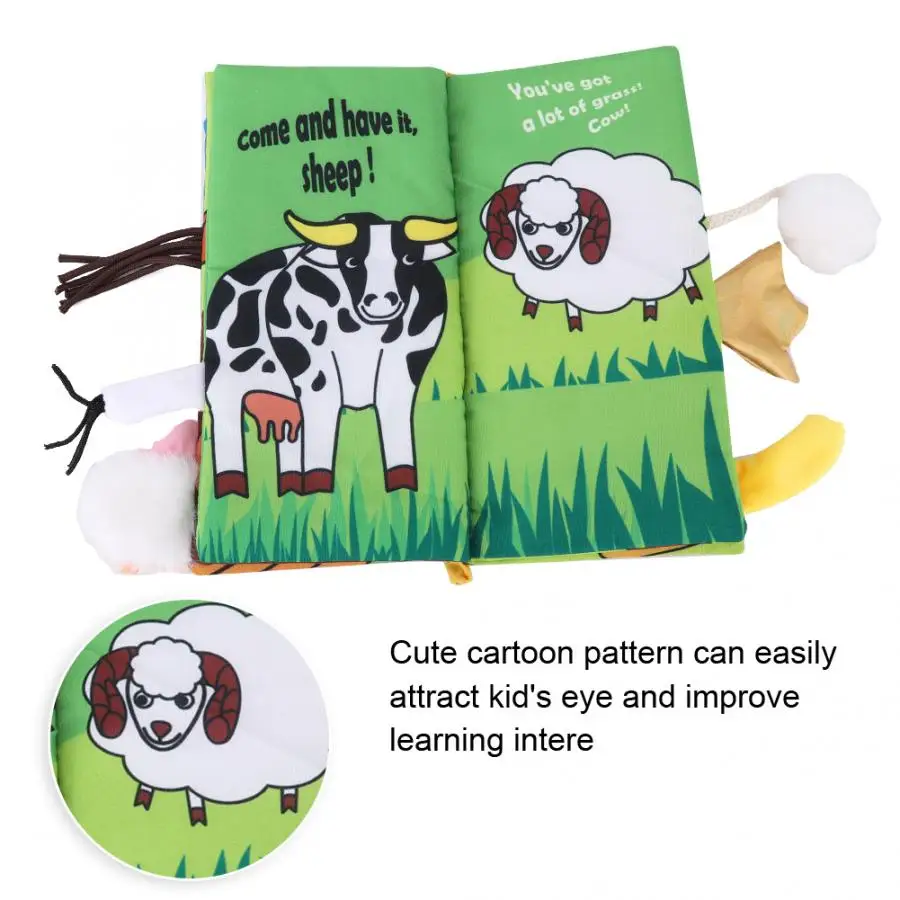 Животные стильные игрушки для новорожденных Обучающие Детские Тканевые книги