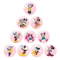disney mickey mouse round photo 12mm 15mm 16mm 18mm 20mm glass cabochon diy flat back making minnie and mickey couple