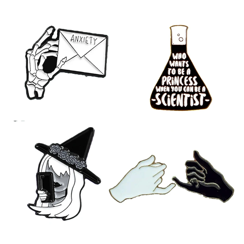 Новинка черная шляпа с ведьмой и костями цвет черный/белый крючком на палец