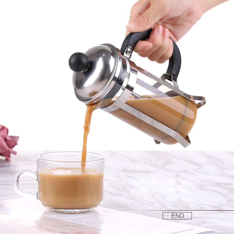 

350ml Stainless Steel Coffee Pot Cafetiere French Press With Filter Double Wall Insulation Design Polish Process Tea Pot Cup