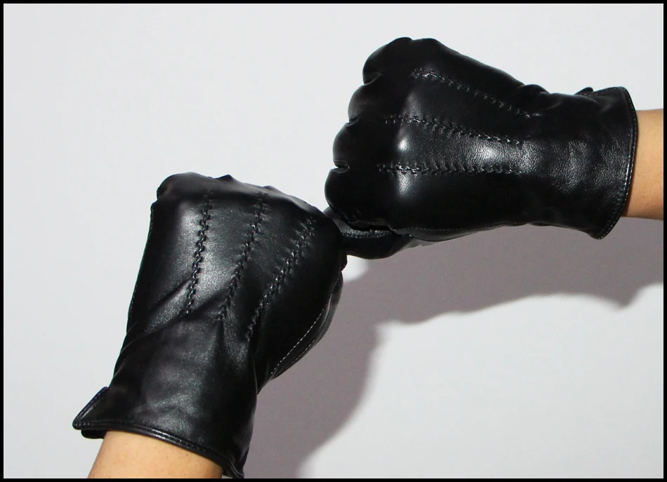 Кожаные перчатки мужские высококачественные из козьей кожи осень и зима на