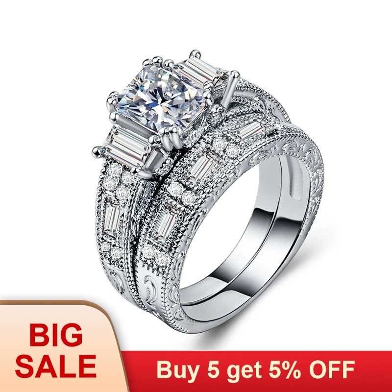 Новый бренд Женские Ювелирные изделия Винтажное кольцо свадебные женские