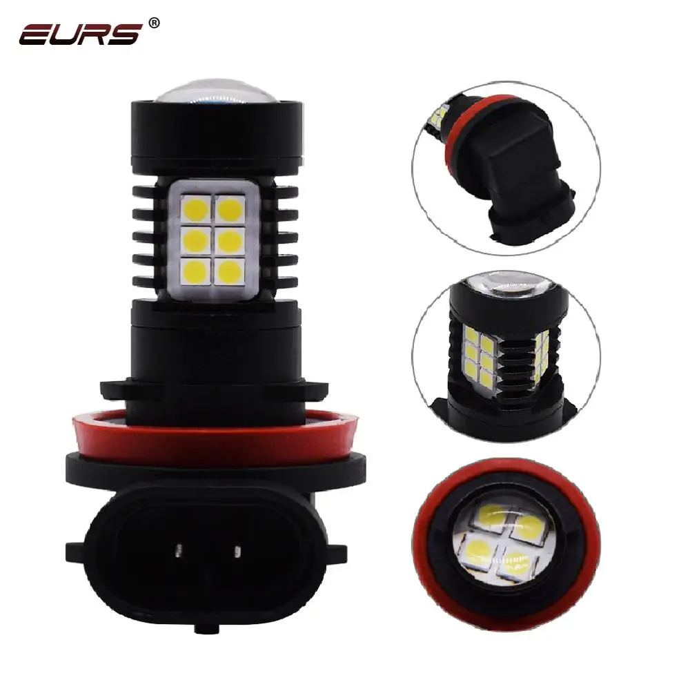 EURS 2 шт. H11 H8 H9 Led DRL Противотуманные Фары Светильник дневного Бег светильник s лампы