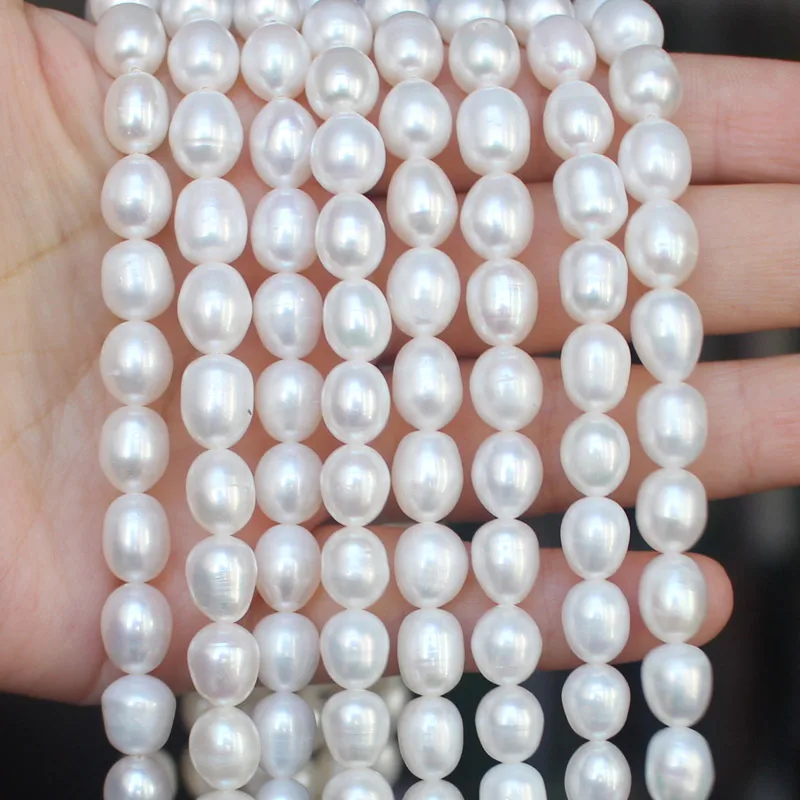 100% натуральные пресноводные жемчужные овальные бусины россыпью для