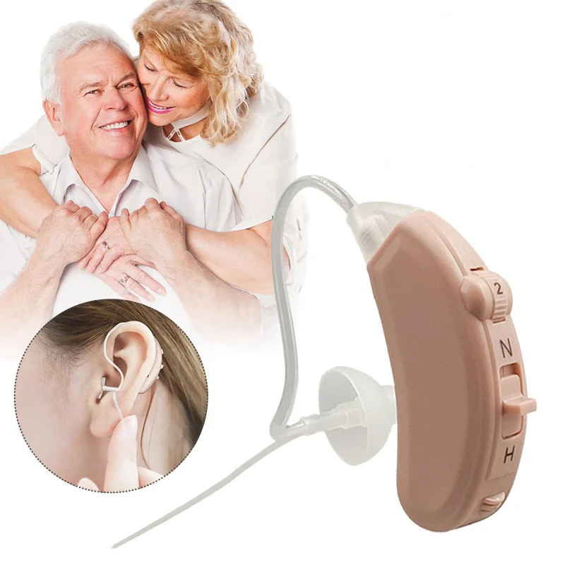 

1 Pair Rechargeable Hearing Aid Invisible BTE Ear Aids Sound Amplifier Severe Loss Sound Enhancer For Deaf Elderly