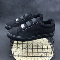 new arrival fasion winter black plus velvet warm cotton loafers slip on shoes zapatos de hombre