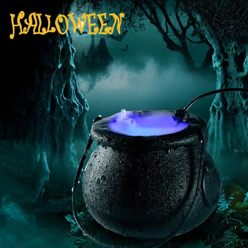 

Halloween Outdoor Lights, with Witch Cauldron and 12 Color Changing LED Light Mist Maker Fogger Water Fountain Pond