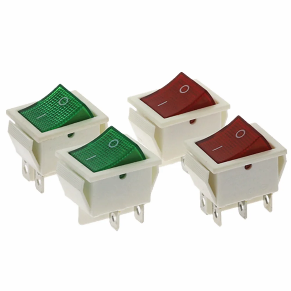 

1Pcs KCD4 Rocker Switch ON-OFF 2 Position 4 Pins / 6 Pins Electrical equipment With Light Power Switch 16A 250VAC/ 20A 125VAC
