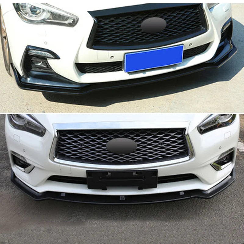 3piece Carbon Fiber Look/Black Car Front Lower Bumper Lip Diffuser Spoiler Body Kit For Infiniti Q50l 2018 2019 | Автомобили и