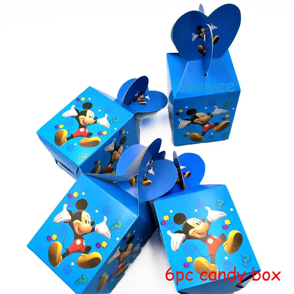 6pc Candy Boxes 10 шт./лот Микки чашки для мороженого Детские вечерние принадлежности для дня рождения Микки Маус С Днем Рождения вечерние чаши для мороженого - Цвет: 6pc Candy Boxes
