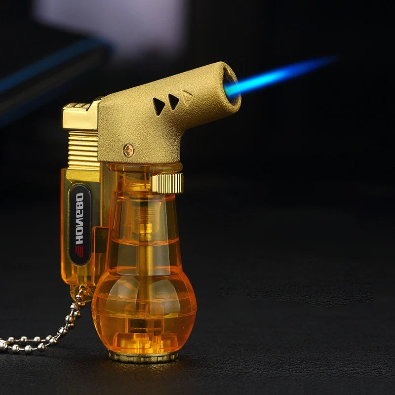 

Straight Into Temperature Resistant Metal Cigar Lighter with Windproof Spray Welding Gun Inflatable Refill Butane Lighters Gifts