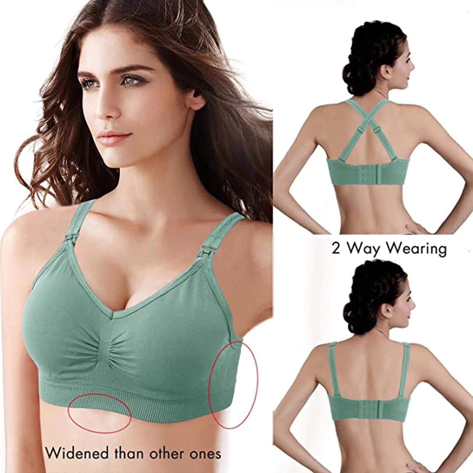 

3PC Sports Bra-Padded Seamless High Impact Support for Yoga Workout Fitness Deep V Brassiere
