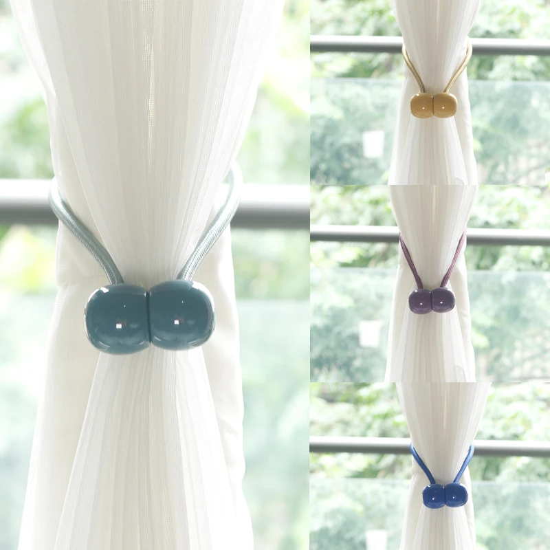 

Creative Curtain Magnetic Suction Buckle Curtain HooksBinding Beads Waterproof Mesh Curtains Shower Curtain Rope Curtain Clip