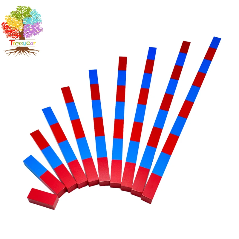 Family Version Baby Toy Montessori Small Numerical Rods 5 cm to 50 Math Preschool Training Kids Toys | Игрушки и хобби
