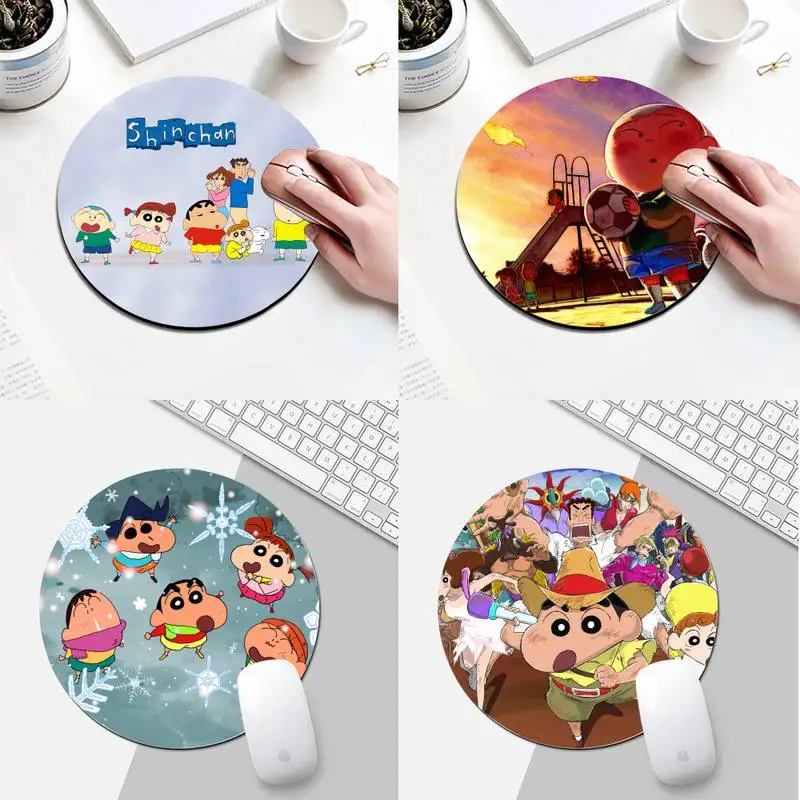 

MaiYaCa Nohara Shinnosuke Rubber PC Computer Gaming mousepad Round Desk Gamer Gaming Mat For PC Laptop Round Mouse Pad