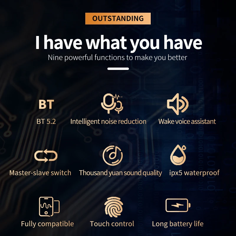 mini anc tws wireless headphone charging box 9d bass stereo sport waterproof cordless earphone with mic noise cancellation bt5 2 free global shipping