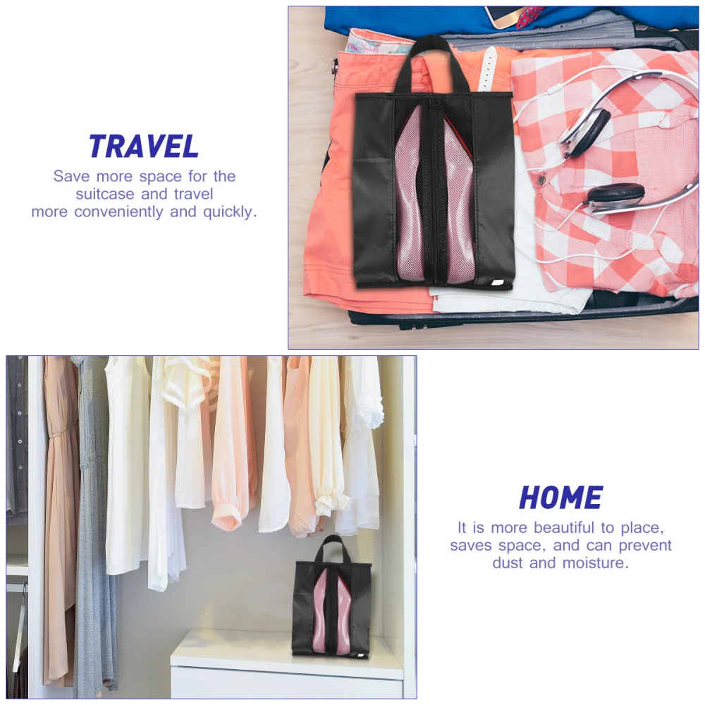 

Cabilock 6pcs Travel Shoe Bags Oxford Cloth Shoes Pouches Waterproof Portable Shoes Organizers with Central Zipper Closure for T