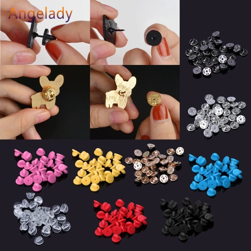 30 шт. Удобная подходящая бабочка клатч резиновая булавка для спины Замена брошь в