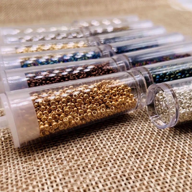 2mm Miyuki Round Beads 11/0 Metalic Gold Silver Bohochic Beaded Bling Jewelry 10g/Pipe About 1100pieces Garments Sewing | Дом и сад