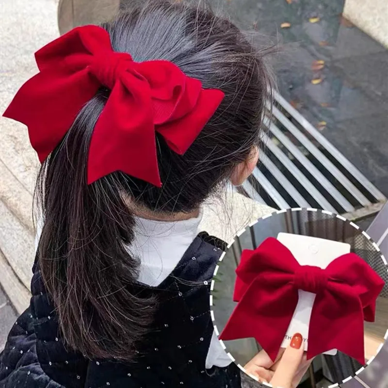 Новинка 2022 года Модная красная бархатная шпилька с большим бантом для женщин и