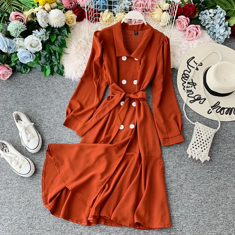 

Women Spring autumn Bohemian Dress 2019 New Fashion Elegant Vintage Dresses Long sleeve high waist Loose Plus Size Dress cc1855