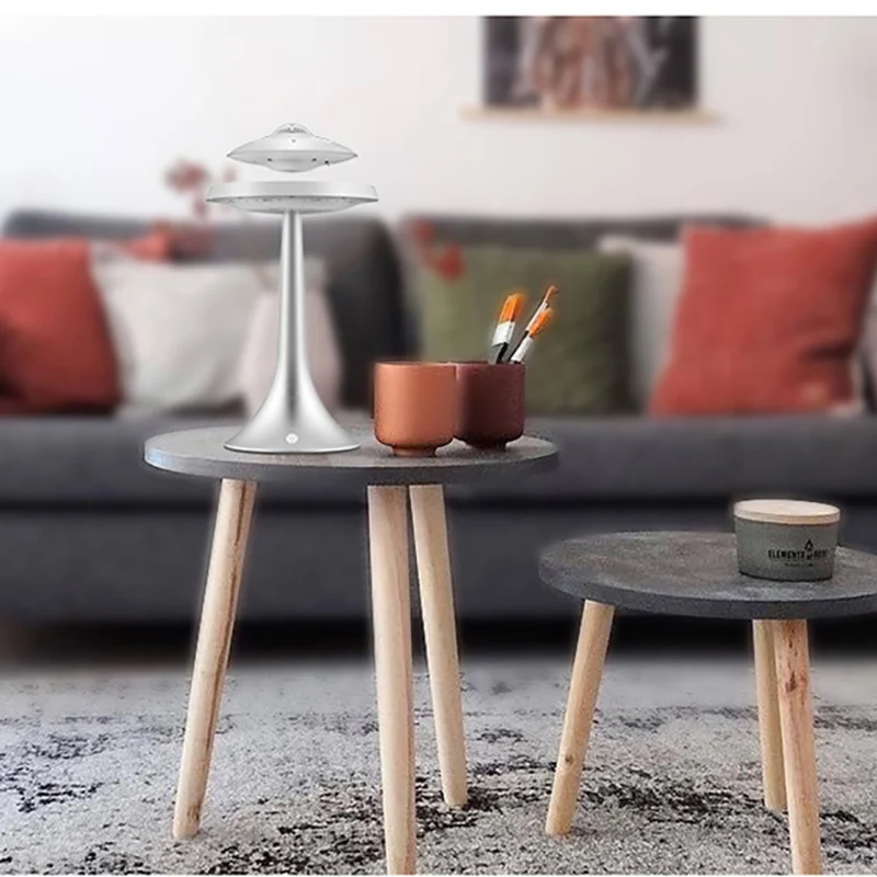 Смарт Bluetooth колонки НЛО Стиль Магнитная подвеска семь цветов светодиодный свет супер бас водонепроницаемый стерео беспроводной зарядки