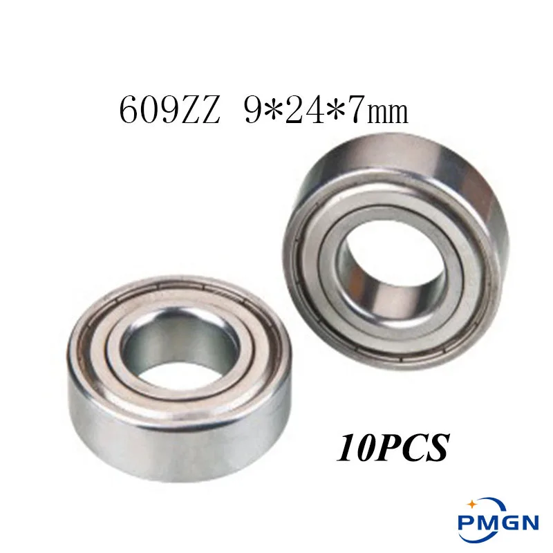 

10pcs High quality ABEC-5 609ZZ 609Z 609-2Z 609 609Z 609ZZ Metal Sealed deep groove ball bearing 9x24x7mm miniature bearing